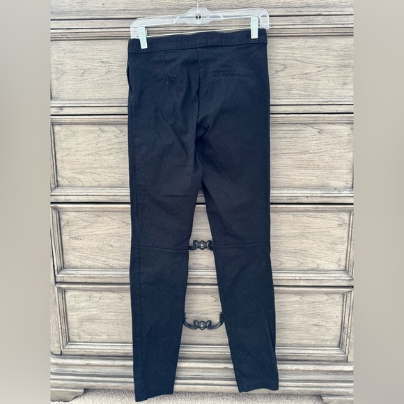 H&M Black Trousers EUC Skinny Khakis Dress Pants Chinos Cotton Stretch High Rise - Picture 5 of 9